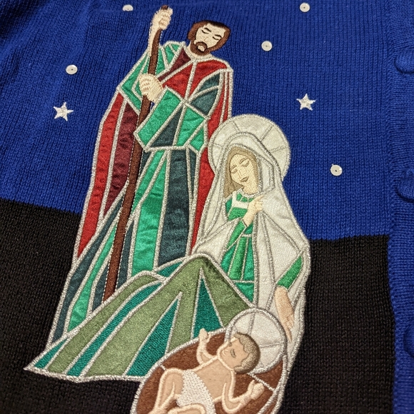 Blue Nativity Scene Vest - Picture 8 of 8